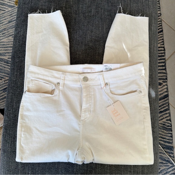 NWT Lauren Conrad Jeans Women’s Size 14 Ivory White Mid Rise Skinny Crop Calf - Picture 3 of 10